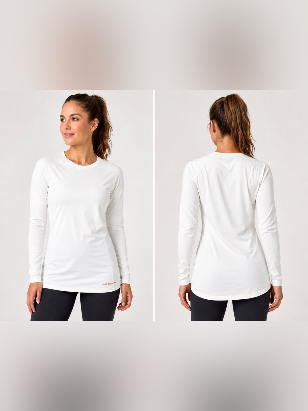 Tommie Copper White Copper-Infused Long Sleeve Performance Top – Size Medium